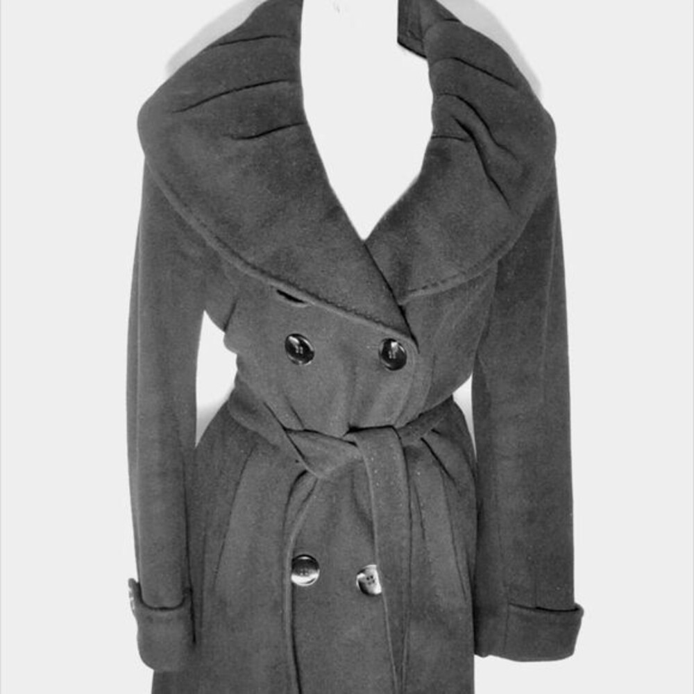Ellen Tracy double breasted pea coat, shawl collar, accent stitching Size 10